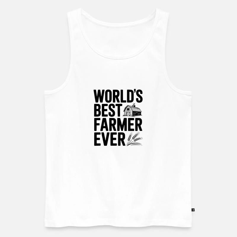 Der beste Bauer aller Zeiten - Männer Premium Bio Tank Top - Weiß