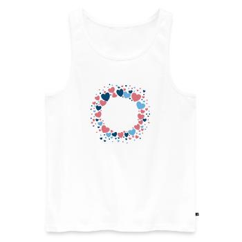 Couronne de cœur Couronne de cœur Bleu Rose - Débardeur bio Premium Homme - blanc - Devant - Michal (187cm)