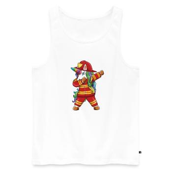 Dabbing Unicorn Firefighter Dad First Responder Gi - Men's Premium Organic Tank Top - white - Front - AI Model Male 178 light (178cm)
