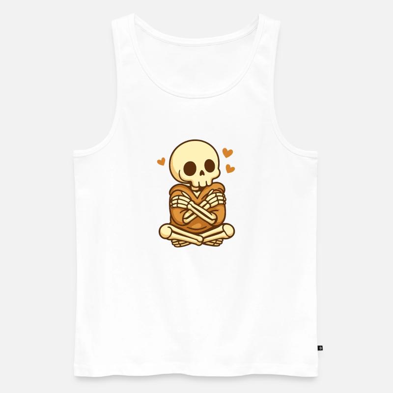 Self Hug Skelett – Cozy Selflove - Männer Premium Bio Tank Top - Weiß