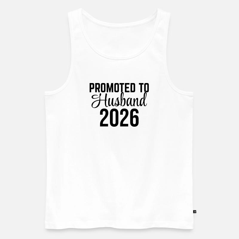 Promoted to Husband 2026 – Ehemann Design - Männer Premium Bio Tank Top - Weiß