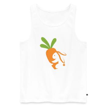 Karottenlächelndes Maskottchen - Männer Premium Bio Tank Top - Weiß - Vorne - AI Model Male 178 light (178cm)