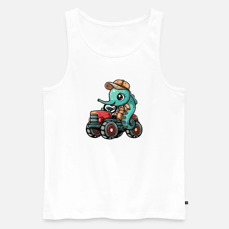 Seepferd Traktor Farmer - Männer Premium Bio Tank Top - Weiß