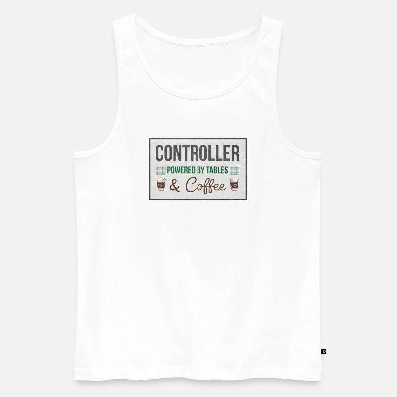 Controller Powered by Tables & Coffee - Männer Premium Bio Tank Top - Weiß