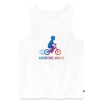 Bike Adventure Awaits Kid Bicycle - Men's Premium Organic Tank Top - white - Front - AI Model Male 178 light (178cm)