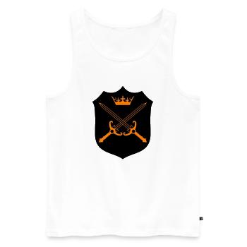 Kreuzschwerter Kronen Emblem - Männer Premium Bio Tank Top - Weiß - Vorne - AI Model Male 178 light (178cm)