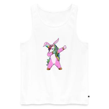 Einhorn-Osterhasen-Kostüm abtupfen – lustiges Fest - Männer Premium Bio Tank Top - Weiß - Vorne - Michal (187cm)