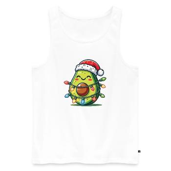 Festliche Avocado Santa Weihnachten Beleuchtung - Männer Premium Bio Tank Top - Weiß - Vorne - Michal (187cm)