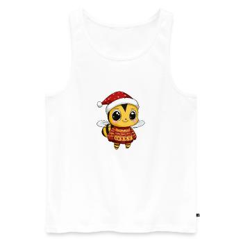 Bee Christmas Xmas - Men's Premium Organic Tank Top - white - Front - Michal (187cm)