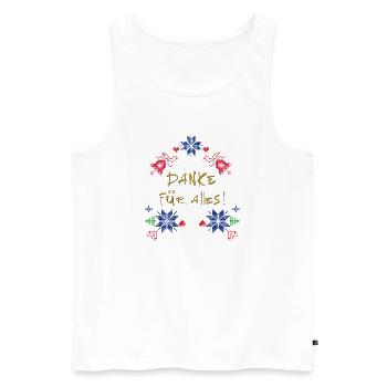 Danke für Alles  - Männer Premium Bio Tank Top - Weiß - Vorne - AI Model Male 178 light (178cm)