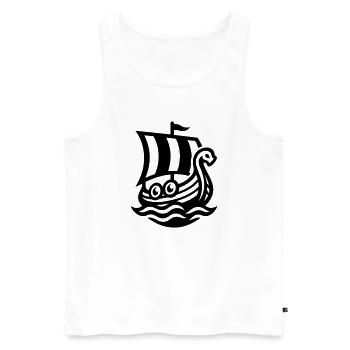 Viking Ship Dragon Boat - Men's Premium Organic Tank Top - white - Front - AI Model Male 178 light (178cm)