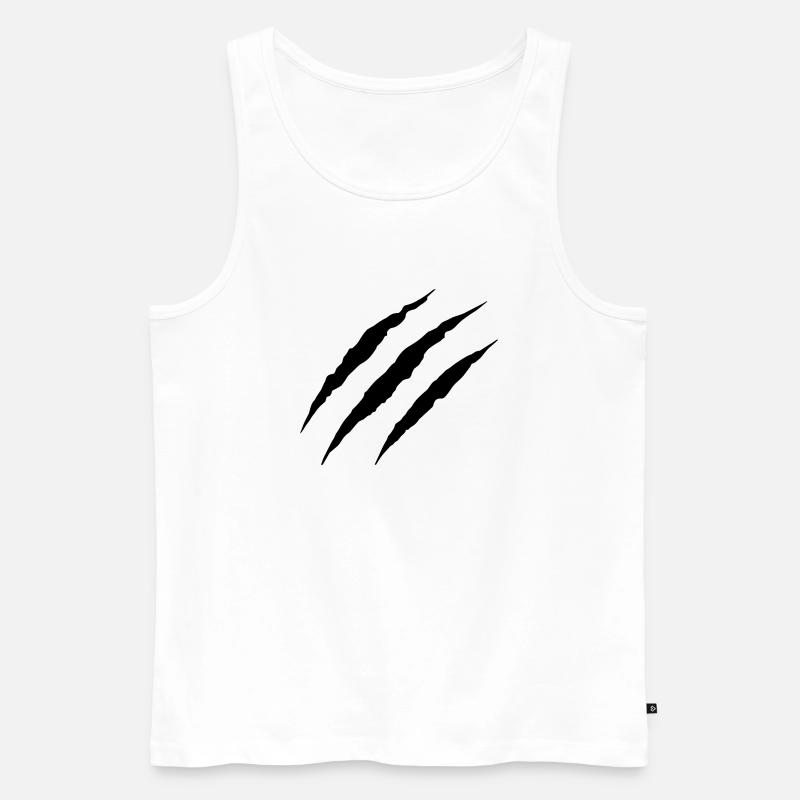 Wolf Scratch - Männer Premium Bio Tank Top - Weiß