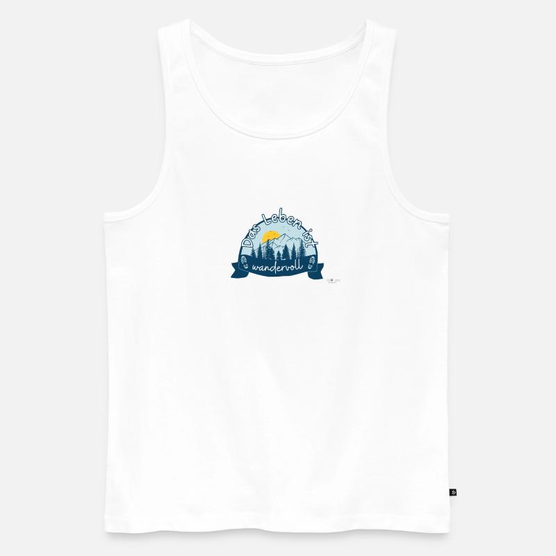 Das Leben ist wandervoll Wanderer & Bergsteiger - Männer Premium Bio Tank Top - Weiß