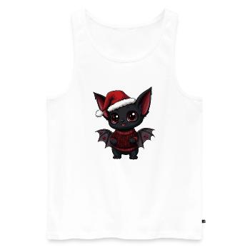 Bat Christmas Xmas - Men's Premium Organic Tank Top - white - Front - Michal (187cm)