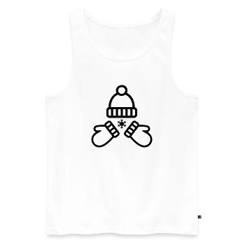 Mütze Handschuhe Winter - Männer Premium Bio Tank Top - Weiß - Vorne - Michal (187cm)