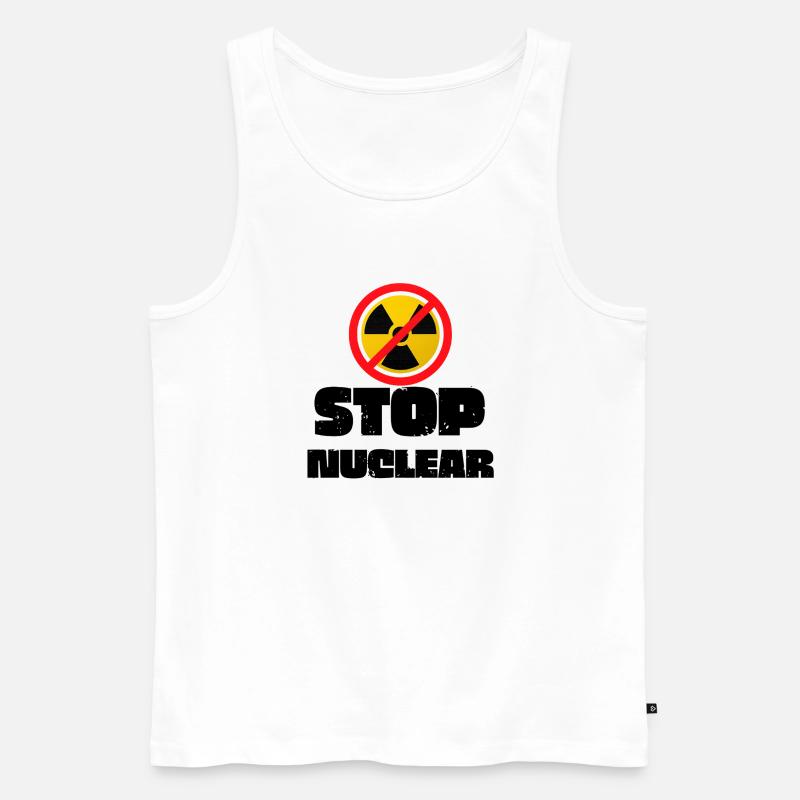Stop Nuclear - Men's Premium Organic Tank Top - white