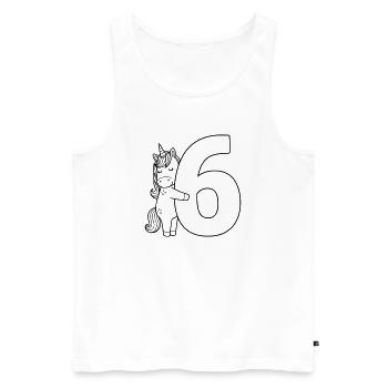 Licorne avec illustration de dessin animé numéro 6 - Débardeur bio Premium Homme - blanc - Devant - AI Model Male 178 light (178cm)