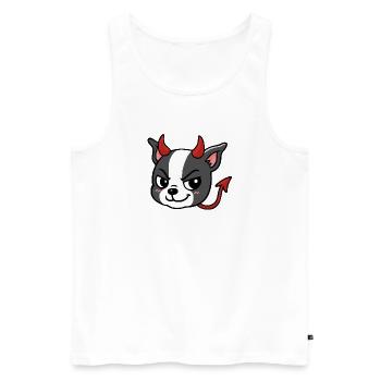 Boston – Teufel - Männer Premium Bio Tank Top - Weiß - Vorne - AI Model Male 178 light (178cm)
