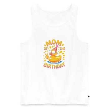Mom of the Birthday Duck - Men's Premium Organic Tank Top - white - Front - Michal (187cm)
