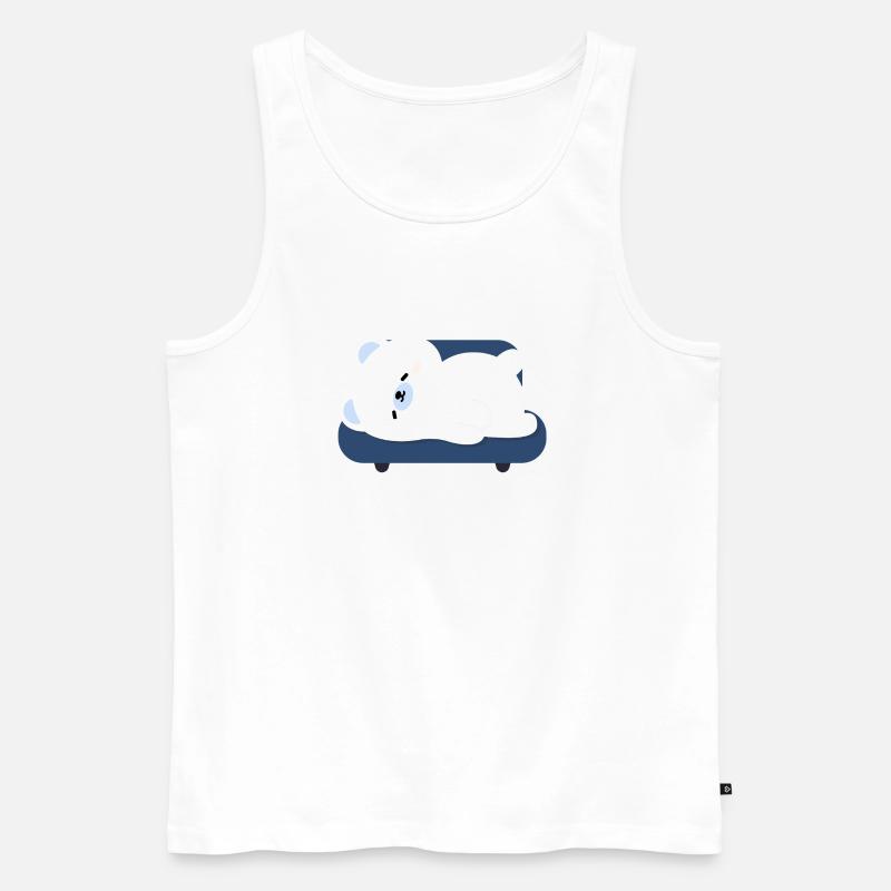 Müder Eisbär auf Sofa - Männer Premium Bio Tank Top - Weiß