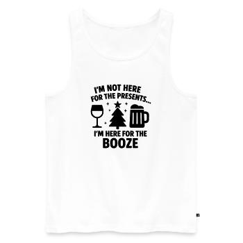 Hier für den Alkohol-Weihnachtswitz - Männer Premium Bio Tank Top - Weiß - Vorne - Michal (187cm)