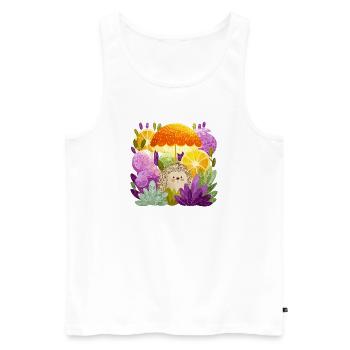 Hedgehog under lemon rain - Men's Premium Organic Tank Top - white - Front - Michal (187cm)