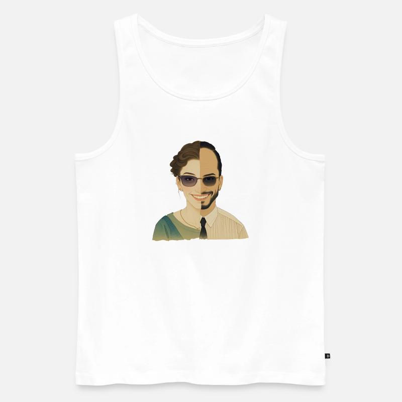 WIR SIND EINS – nette Menschen - Männer Premium Bio Tank Top - Weiß