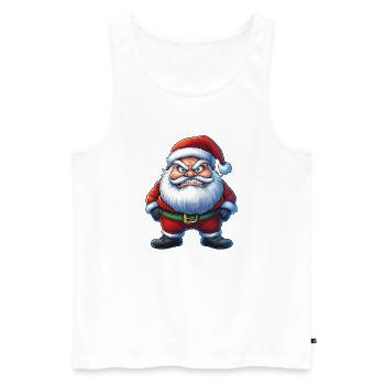 angry Santa Claus :) - Männer Premium Bio Tank Top - Weiß - Vorne - Michal (187cm)