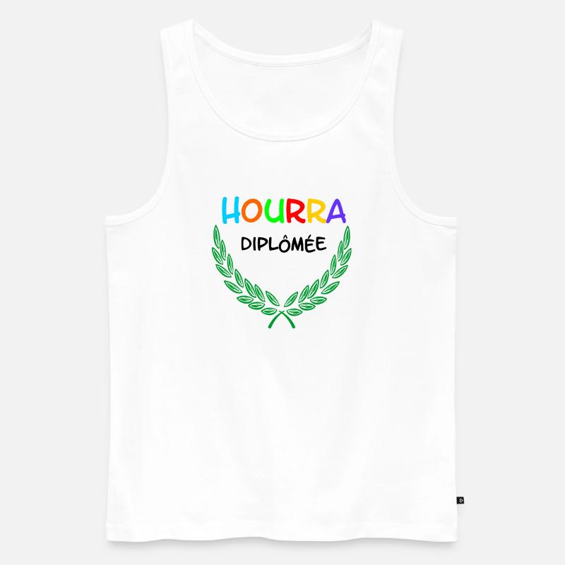 HOURRA Diplômée - Männer Premium Bio Tank Top - Weiß