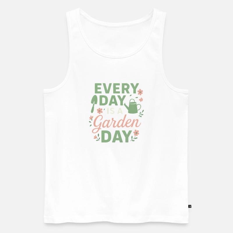 Every Day is a Garden Day - Männer Premium Bio Tank Top - Weiß