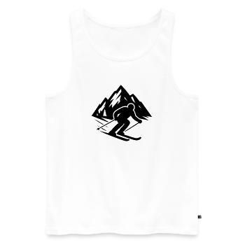 Skiing Mountains - Men's Premium Organic Tank Top - white - Front - Michal (187cm)