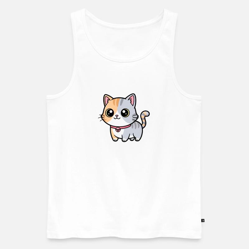 Charme de collier chaton calicot - Débardeur bio Premium Homme - blanc