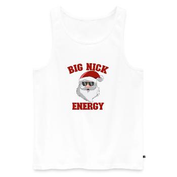 Père Noël, Joyeux Noël, Big Nick-E - Débardeur bio Premium Homme - blanc - Devant - Michal (187cm)