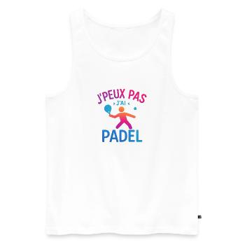I can't I have Padel - Men's Premium Organic Tank Top - white - Front - Michal (187cm)