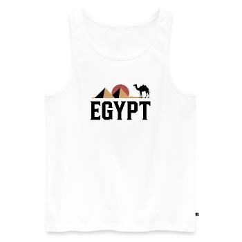 Pyramids in the desert light - Men's Premium Organic Tank Top - white - Front - AI Model Male 178 light (178cm)