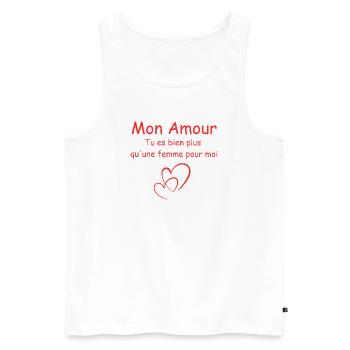 My Love You are much more than a woman to me - Men's Premium Organic Tank Top - white - Front - AI Model Male 178 light (178cm)