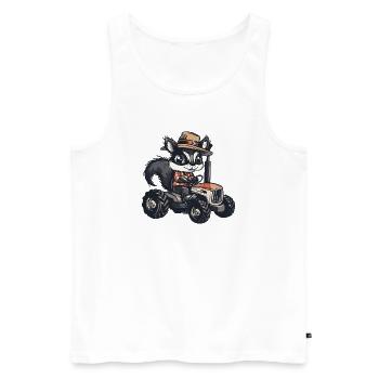 Éleveur de tracteurs moufettes - Débardeur bio Premium Homme - blanc - Devant - Michal (187cm)