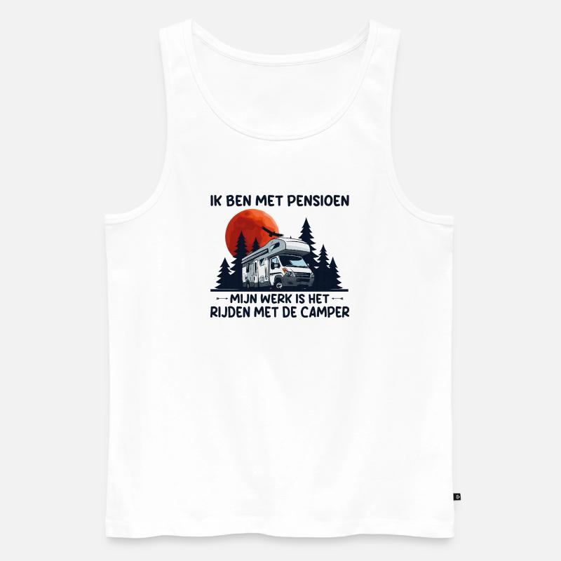 Ich bin ein pensionierter Camper. - Männer Premium Bio Tank Top - Weiß