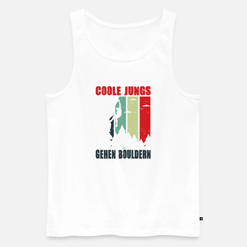 Bouldern Geschenke Klettern Kletterer Boulderer - Männer Premium Bio Tank Top - Weiß