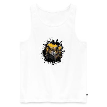 Owl Night Owl Splatter - Men's Premium Organic Tank Top - white - Front - AI Model Male 178 light (178cm)