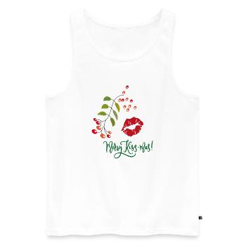 Merry Kiss-mas Christmas - Men's Premium Organic Tank Top - white - Front - AI Model Male 178 light (178cm)