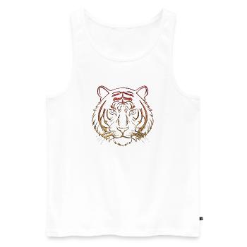 Metallischer Tiger Chrom rotorange - Männer Premium Bio Tank Top - Weiß - Vorne - AI Model Male 178 light (178cm)