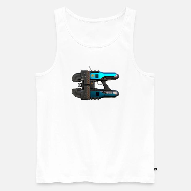 Space Drop Lasercutter - Männer Premium Bio Tank Top - Weiß