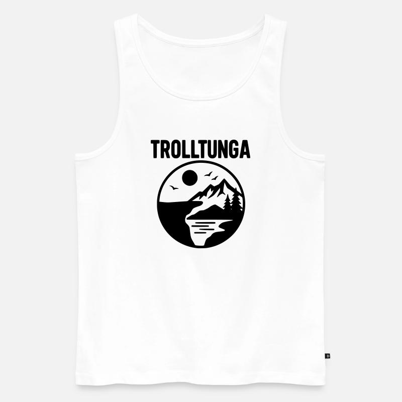 trolltunga silhouette - Männer Premium Bio Tank Top - Weiß