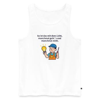 Light tinkerer: screwdriver & light bulb - Men's Premium Organic Tank Top - white - Front - Michal (187cm)