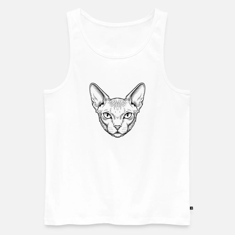 Sphynx Katze - Männer Premium Bio Tank Top - Weiß