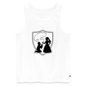 Silhouette du couple marié et marié - Débardeur bio Premium Homme - blanc - Devant - AI Model Male 178 light (178cm)