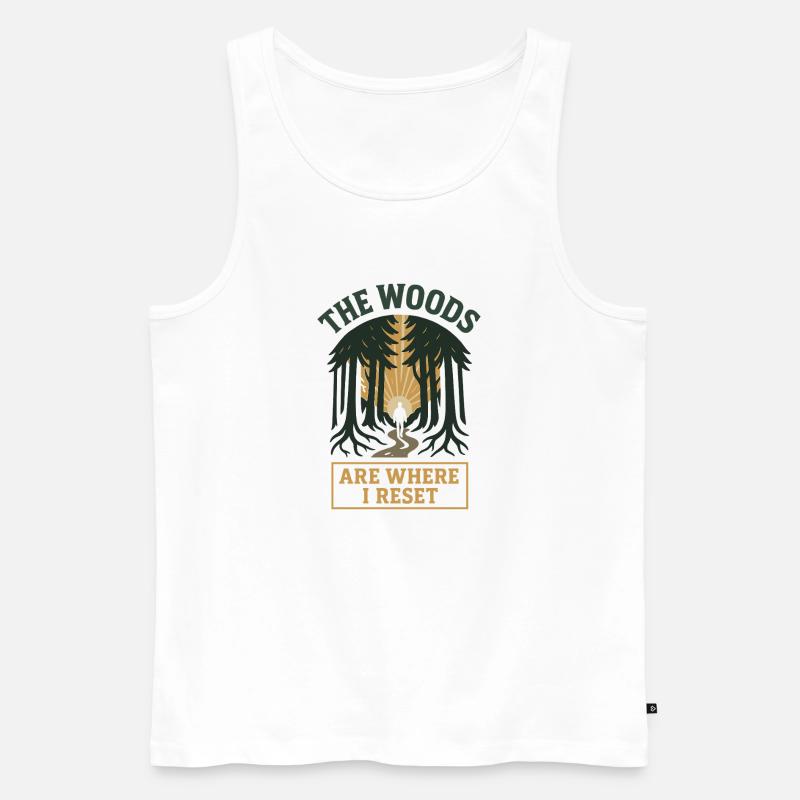 Forest Walk Overthinker Mental Reset - Männer Premium Bio Tank Top - Weiß