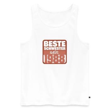 Siblings 1988 - Men's Premium Organic Tank Top - white - Front - AI Model Male 178 light (178cm)