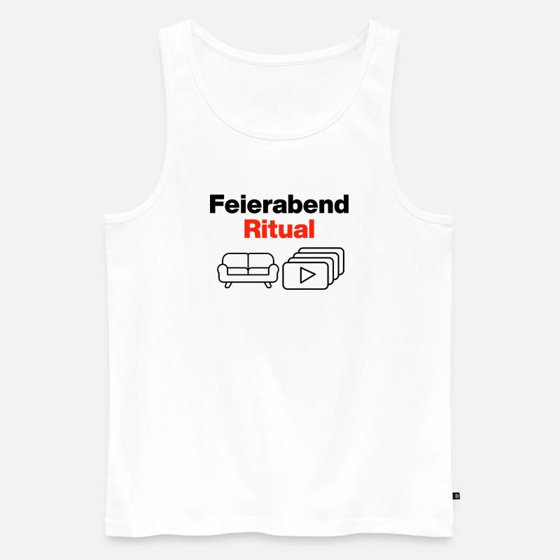 Feierabend Ritual – Sofa & Serien & Chill - Männer Premium Bio Tank Top - Weiß